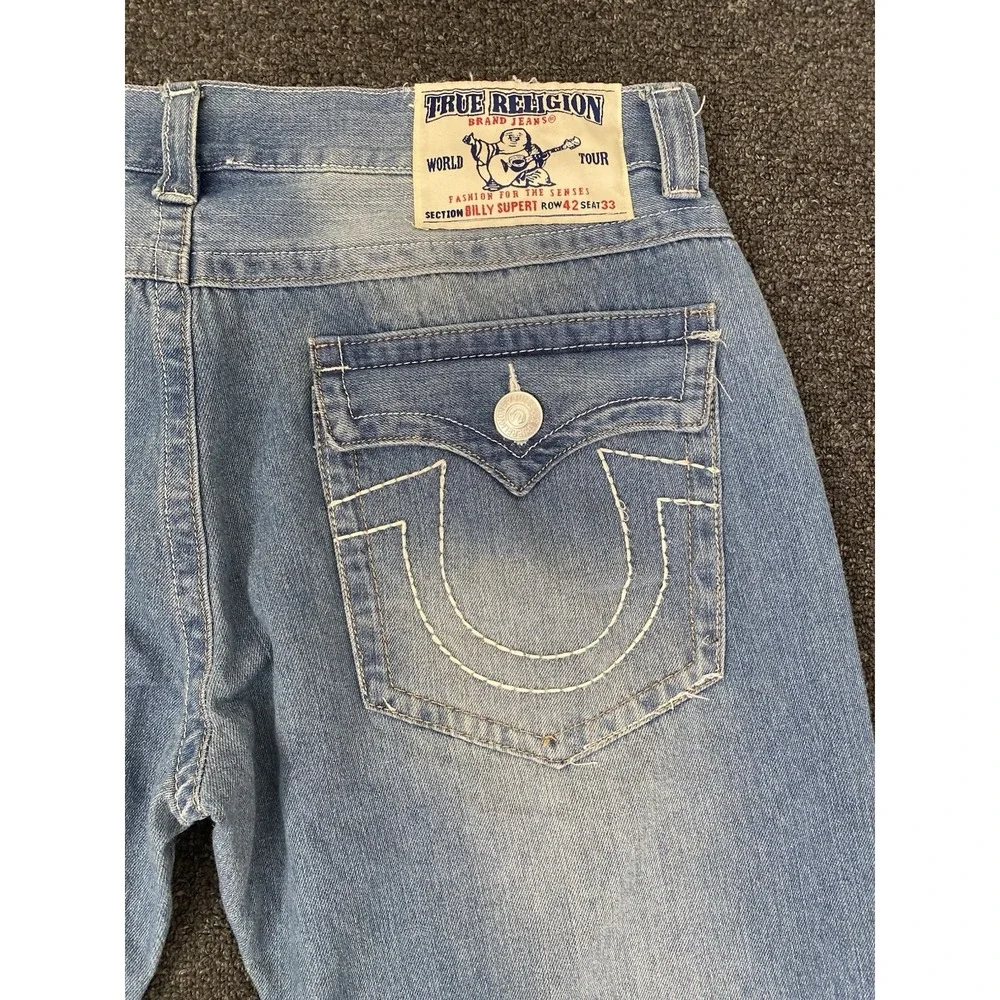 Vintage True Religion Billy Super T Blue Jeans Mens 42x33 (Actual 39x31) USA NWT